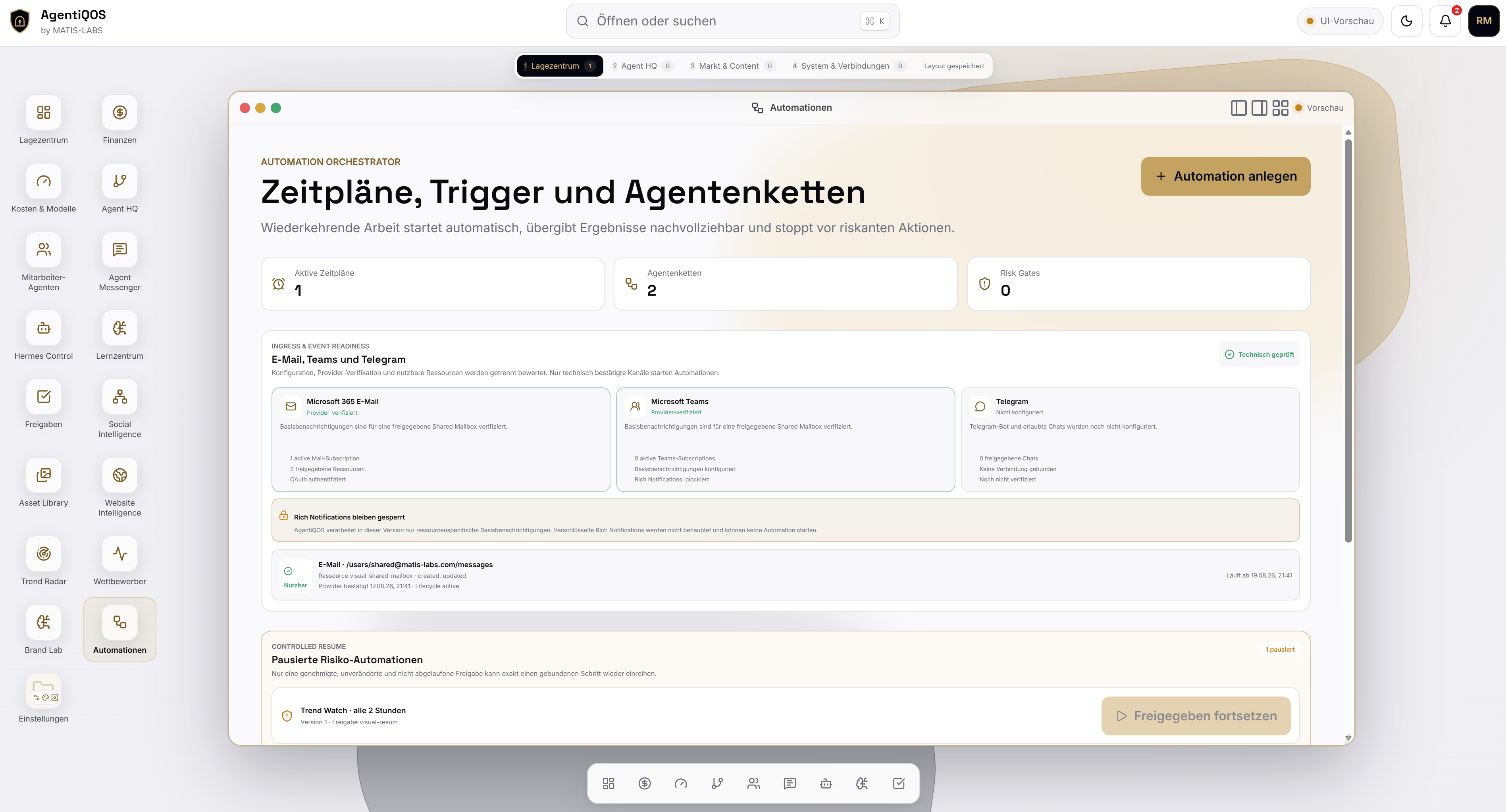 NALVRA COMMAND Automationszentrale für agentische Unternehmensabläufe