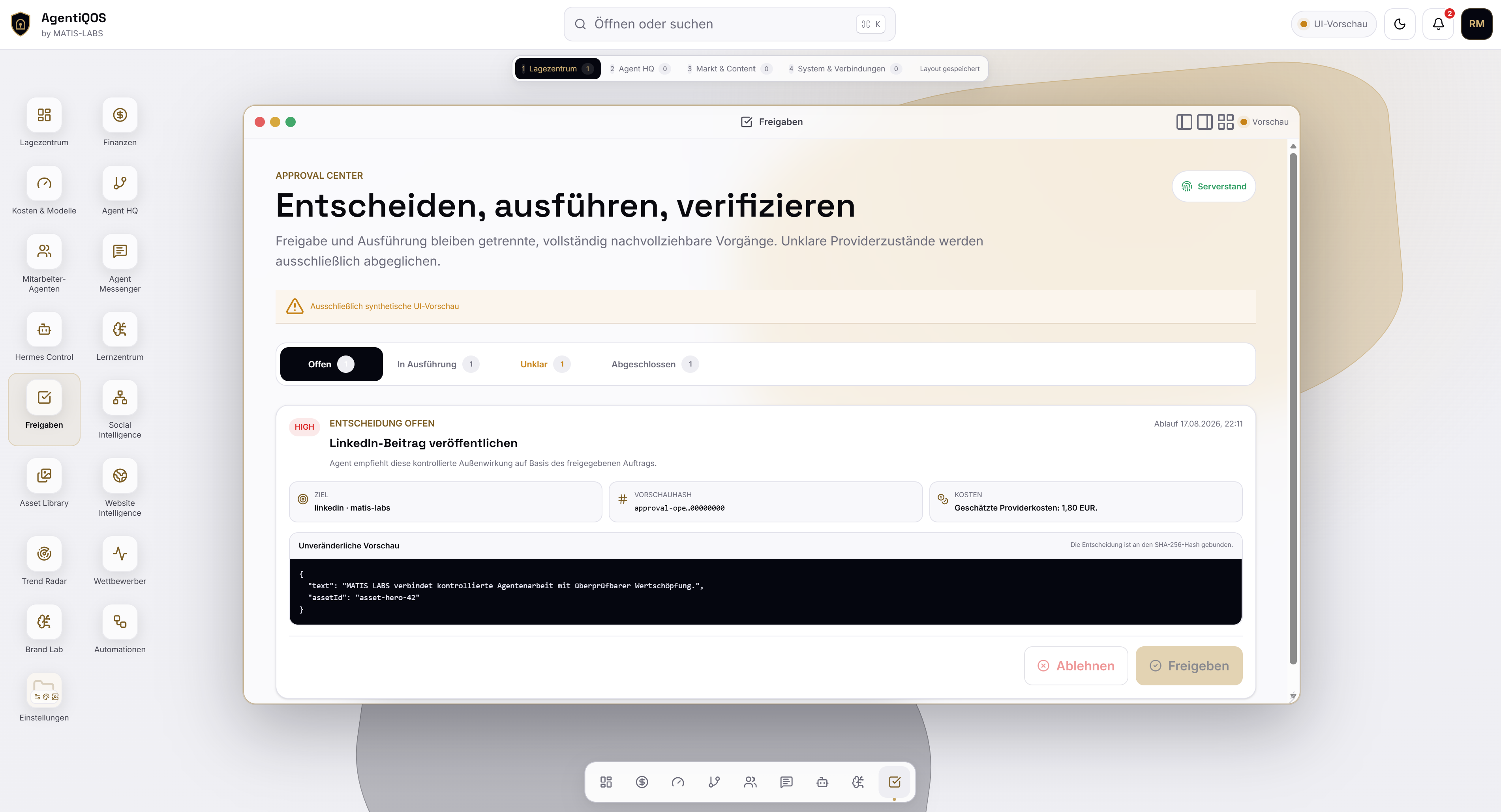 NALVRA COMMAND Freigabezentrale für kritische Aktionen digitaler Mitarbeiter