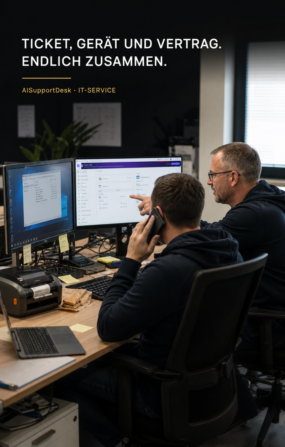 IT-Service-Team verbindet Ticket, Gerät und Vertrag in NALVRA SERVICE